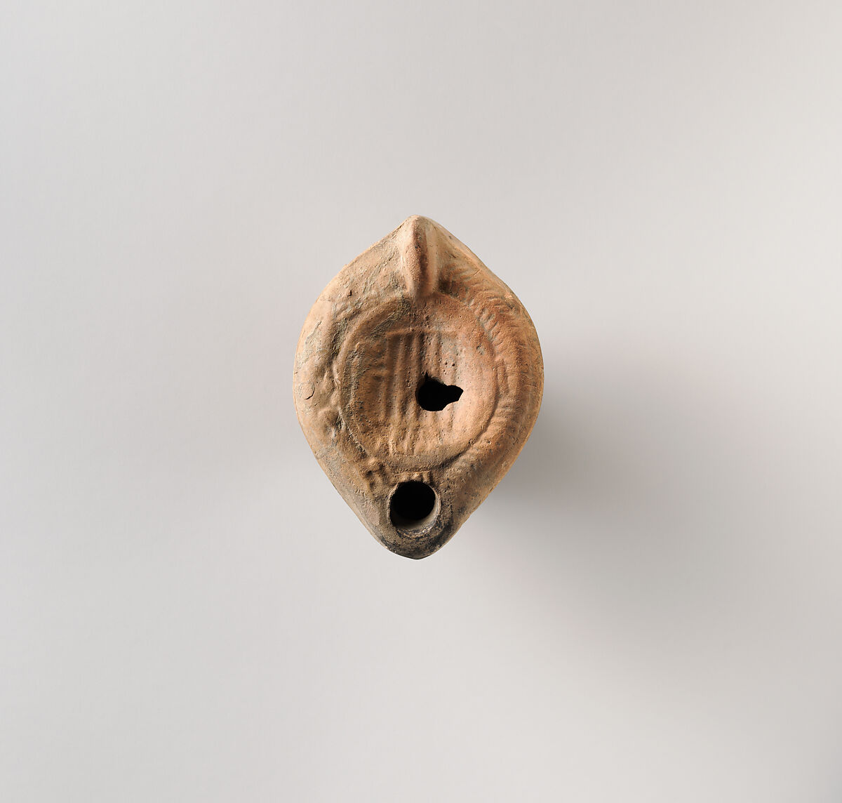 Terracotta oil lamp, Terracotta, Roman, Cypriot 