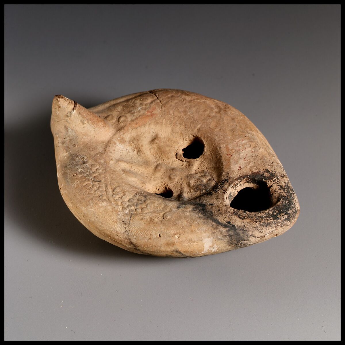 Terracotta oil lamp, Terracotta, Roman, Cypriot