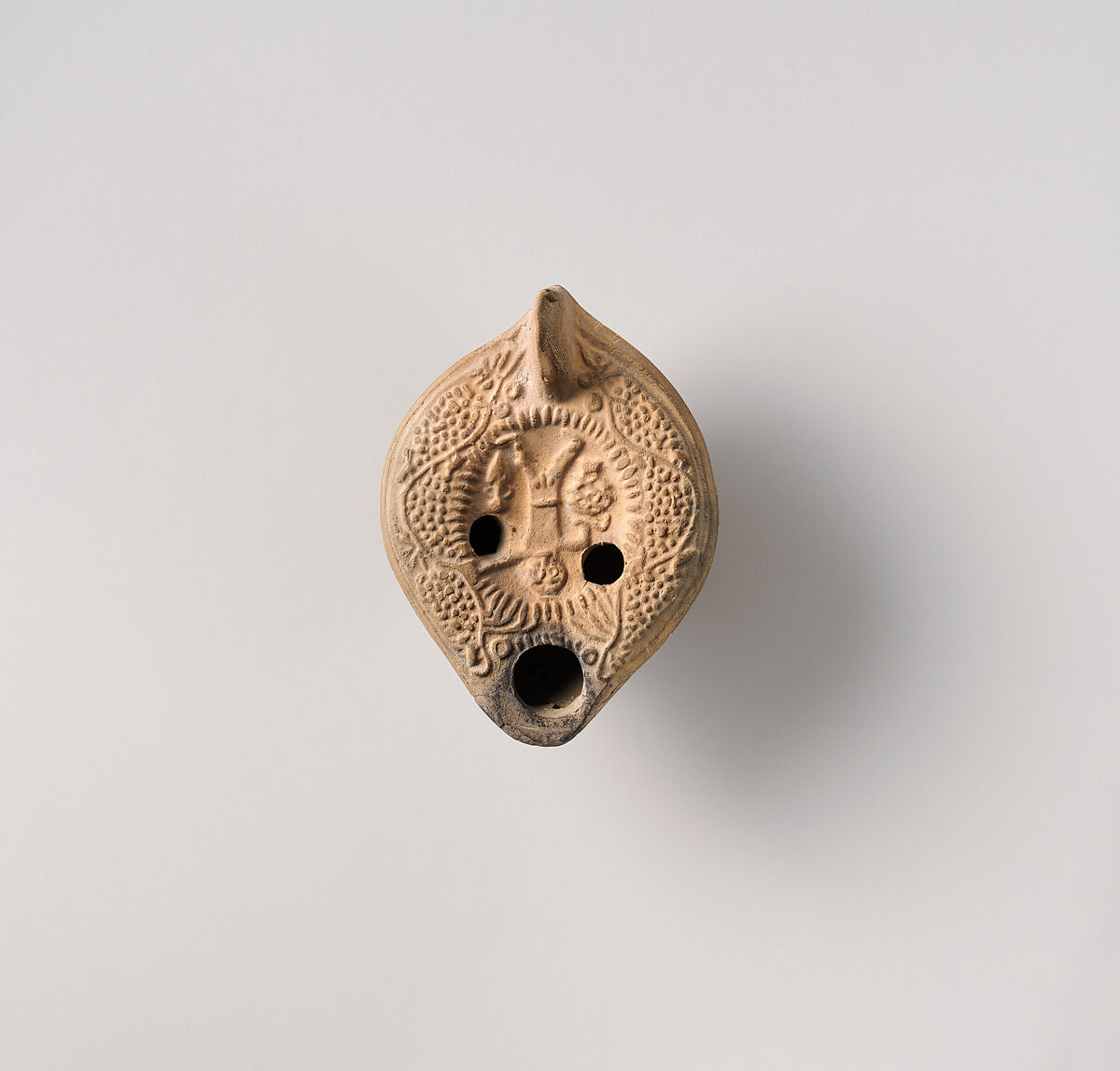 Terracotta oil lamp, Terracotta, Roman, Cypriot 