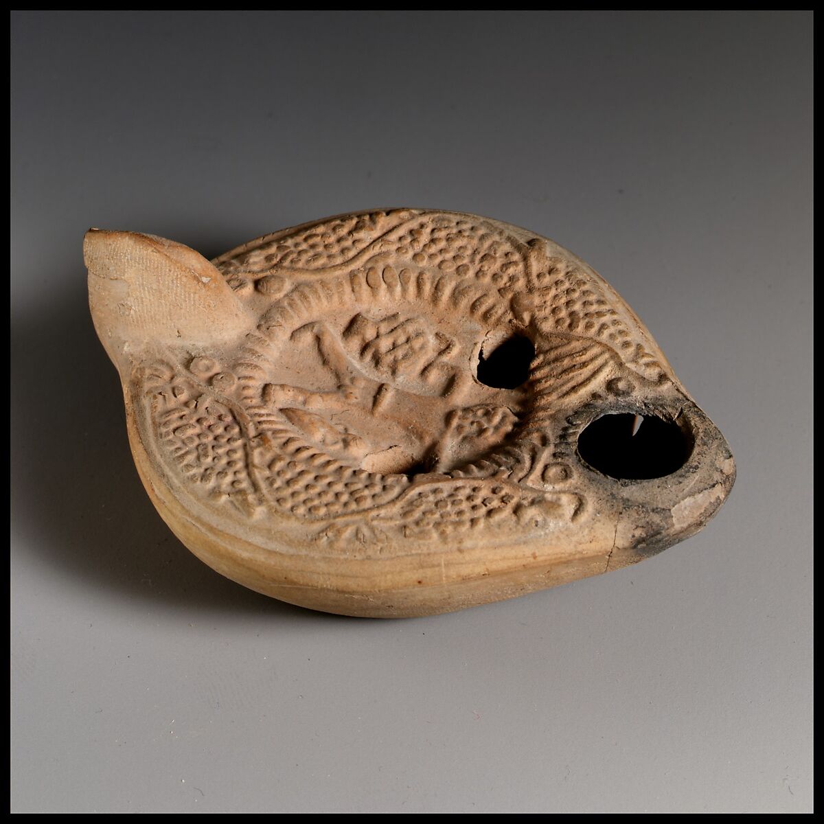 Terracotta oil lamp, Terracotta, Roman, Cypriot