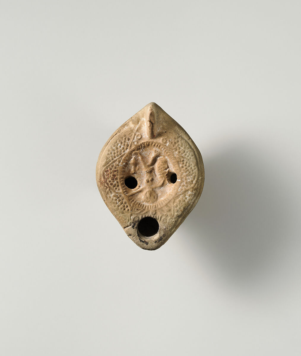 Terracotta oil lamp, Terracotta, Roman, Cypriot 