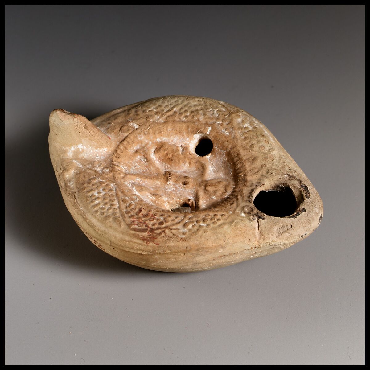 Terracotta oil lamp, Terracotta, Roman, Cypriot