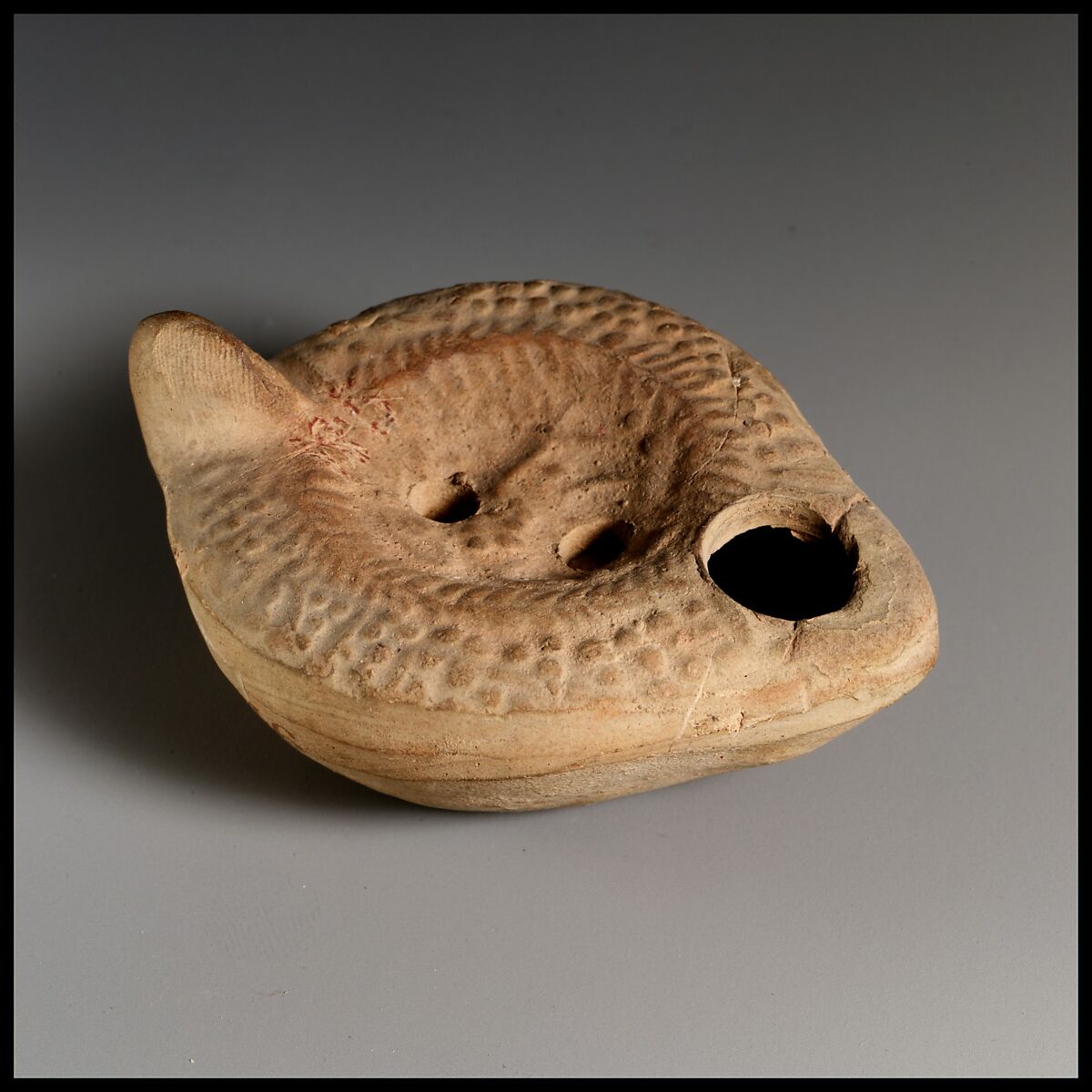 Terracotta oil lamp, Terracotta, Roman, Cypriot