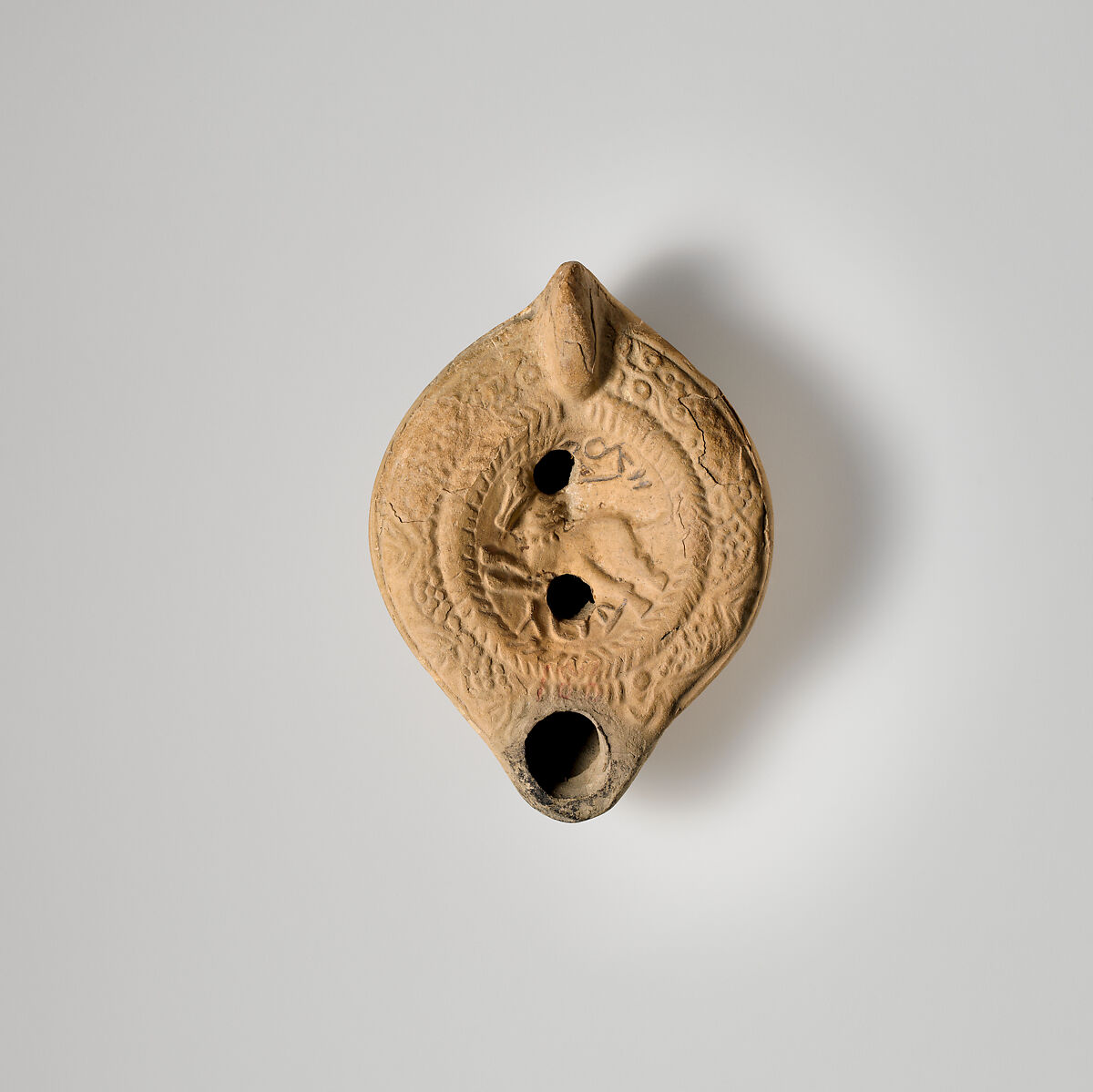 Terracotta oil lamp, Terracotta, Roman, Cypriot 