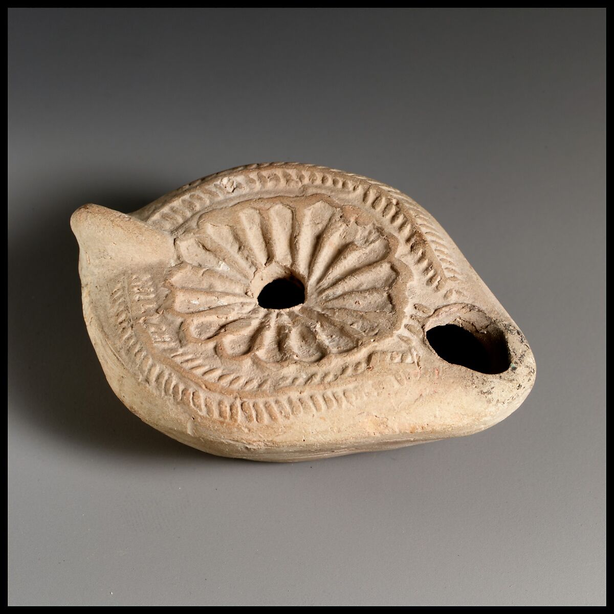 Terracotta oil lamp, Terracotta, Roman, Cypriot