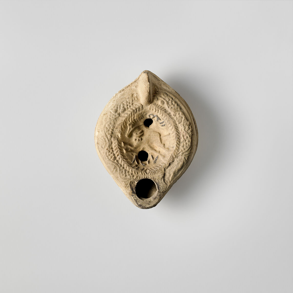 Terracotta oil lamp, Terracotta, Roman, Cypriot 