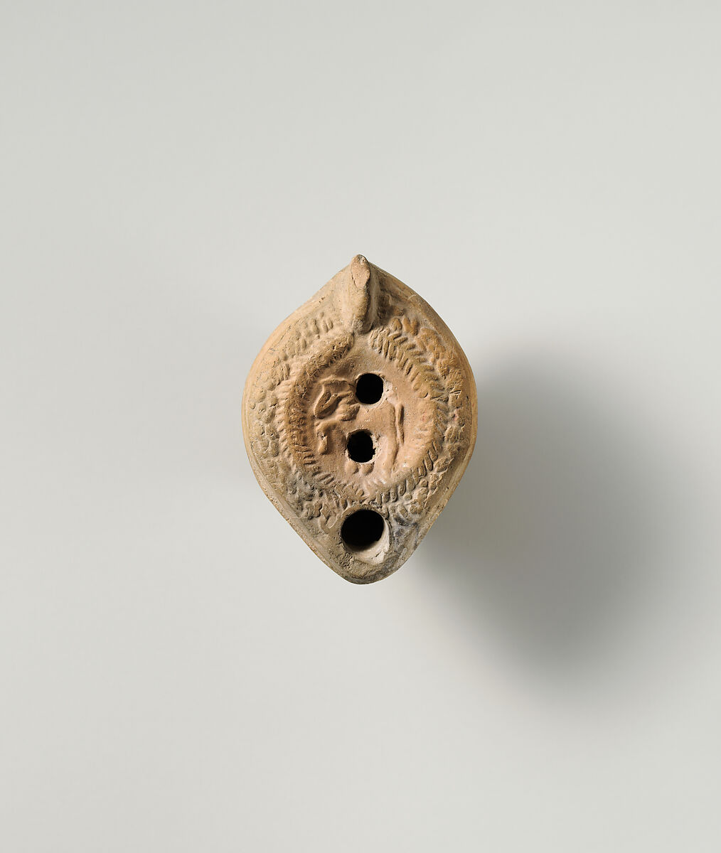 Terracotta oil lamp, Terracotta, Roman, Cypriot 