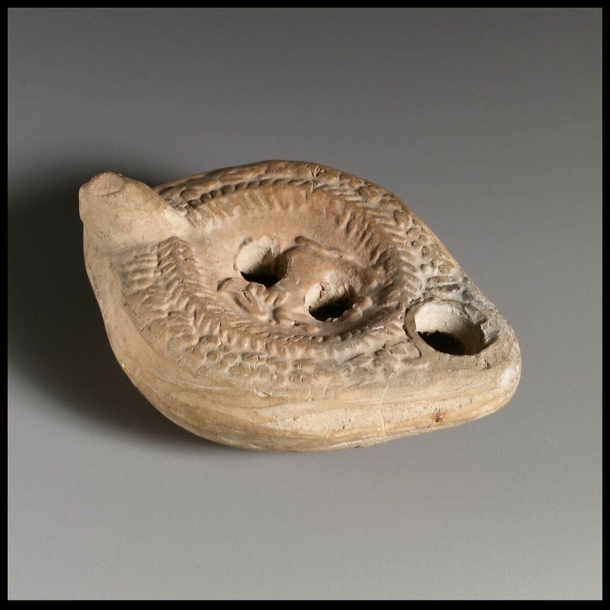 Terracotta oil lamp, Terracotta, Roman, Cypriot