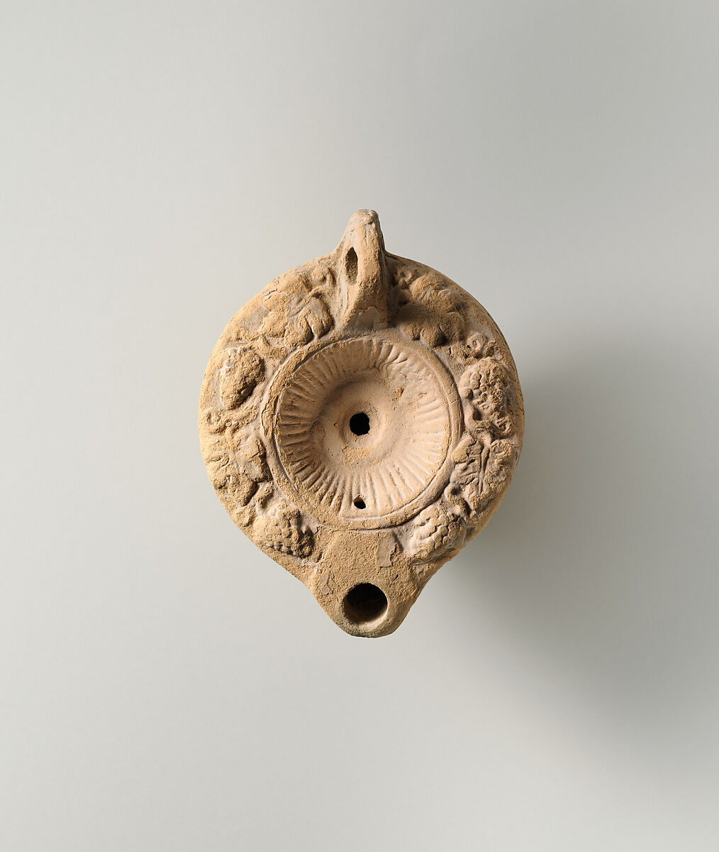 Terracotta oil lamp, Terracotta, Roman 