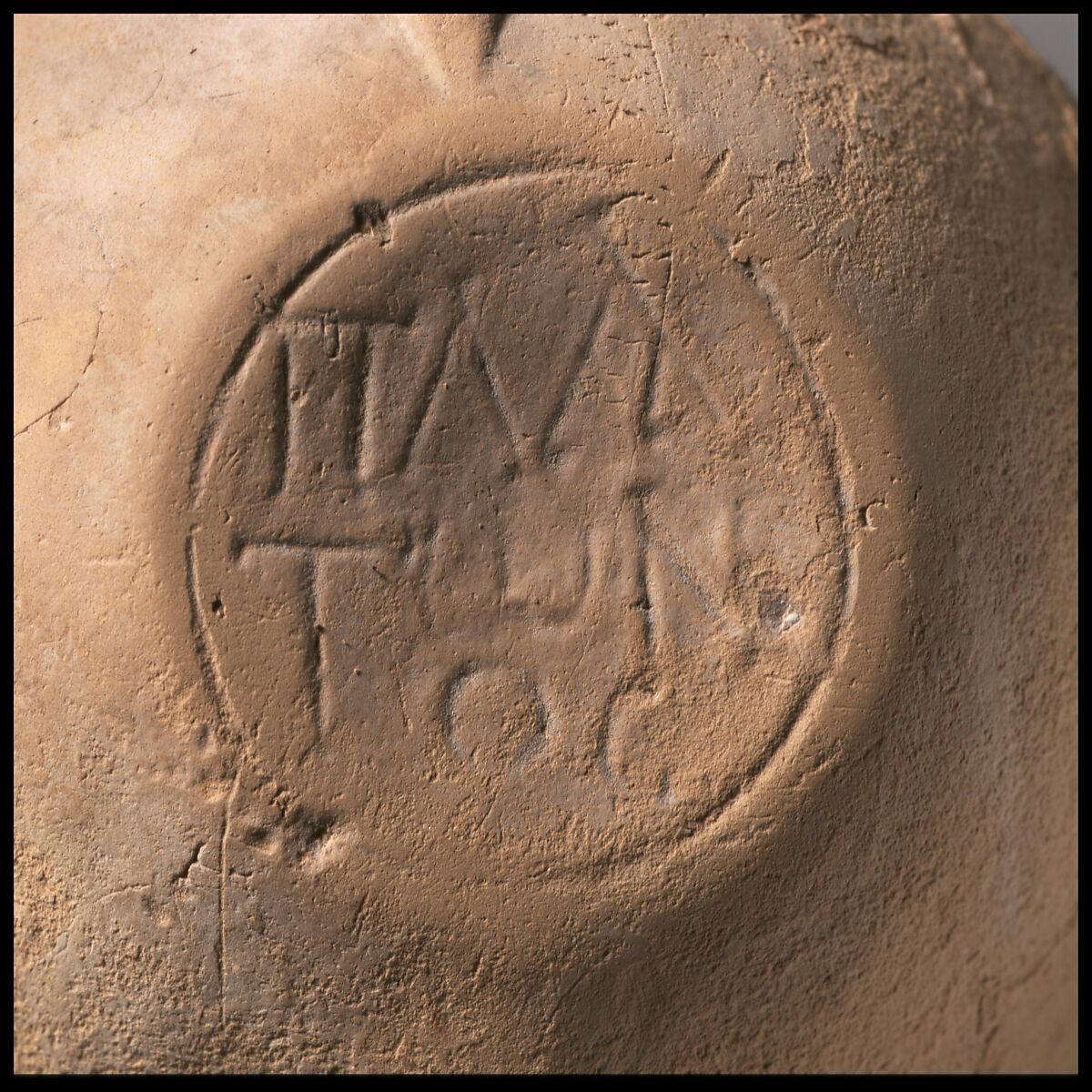 Terracotta oil lamp, Terracotta, Roman