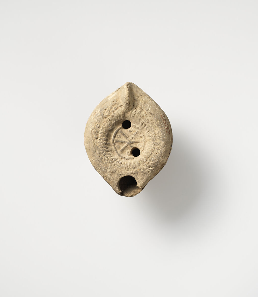 Terracotta oil lamp, Terracotta, Roman, Cypriot 