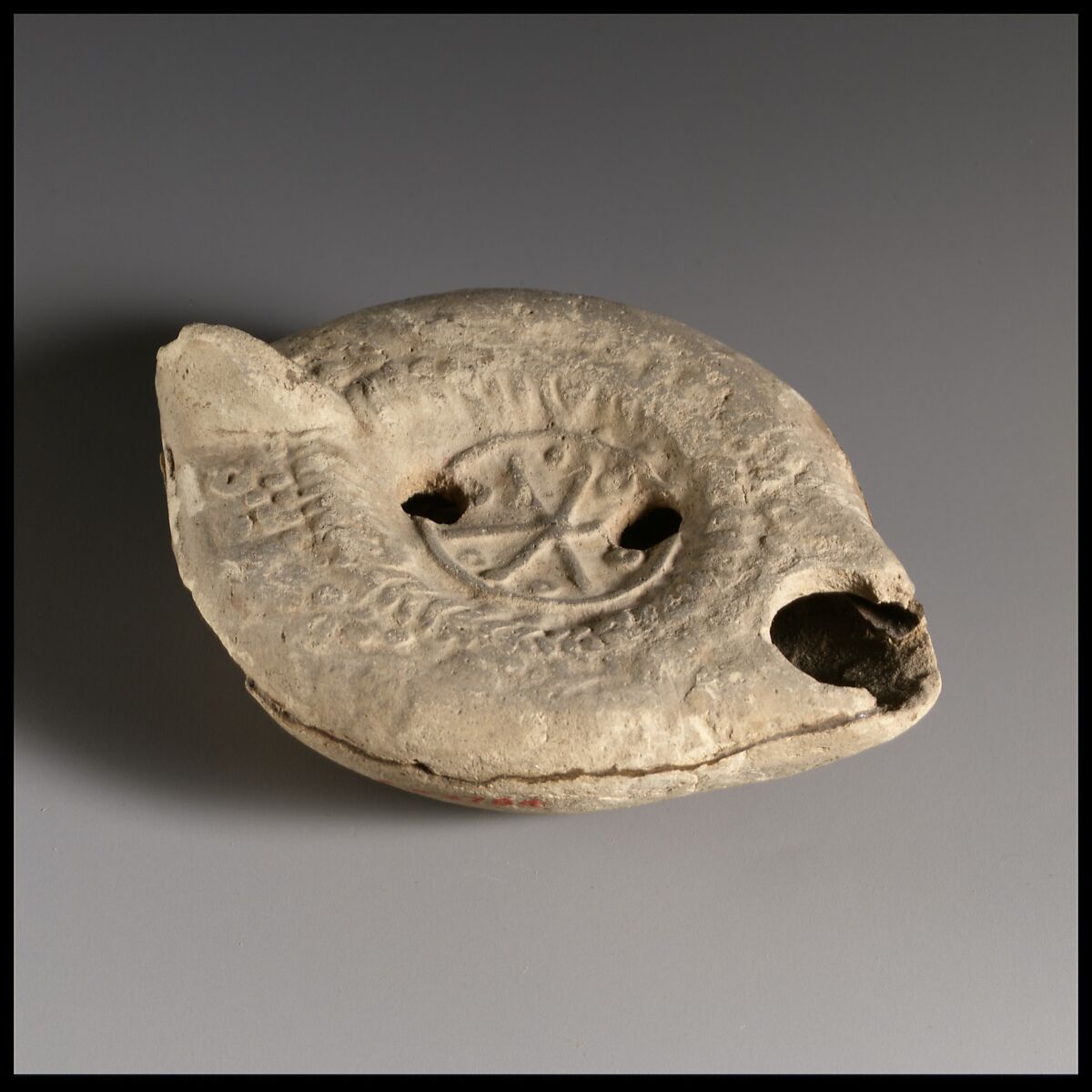 Terracotta oil lamp, Terracotta, Roman, Cypriot