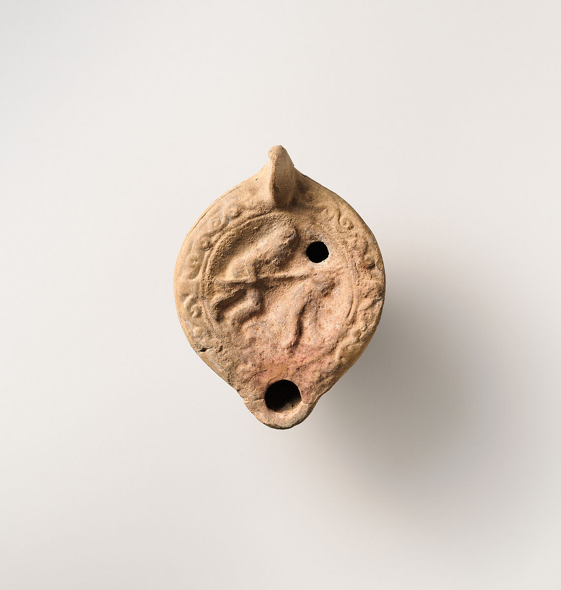 Terracotta oil lamp, Terracotta, Roman 