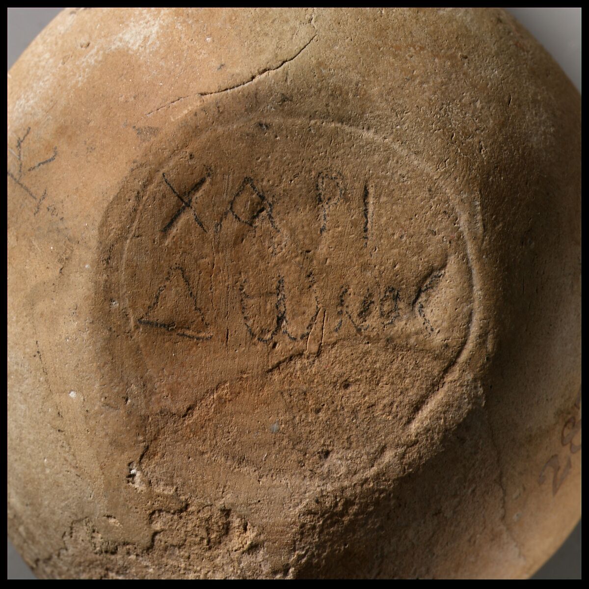 Terracotta oil lamp, Terracotta, Roman