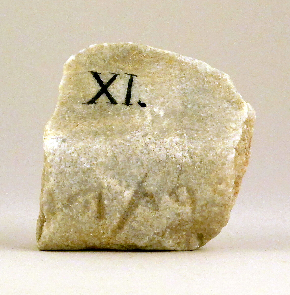 Marble bowl fragment with Phoenician inscription, Marble, white, Cypriot 