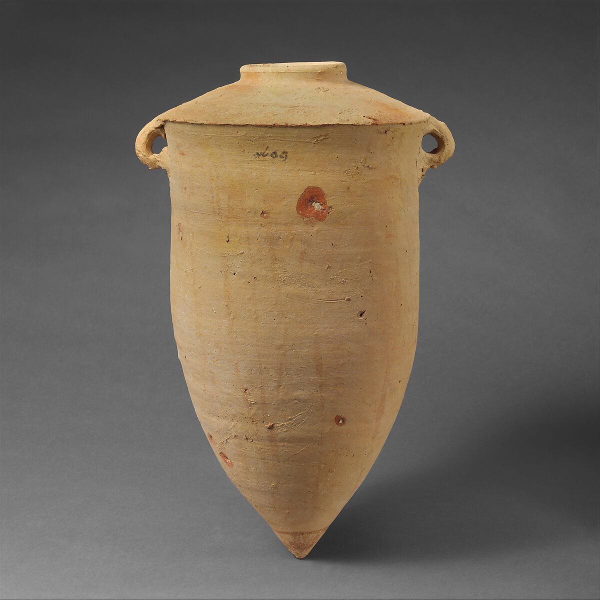 Terracotta amphora with Phoenician inscription, Clay, Cypriot 