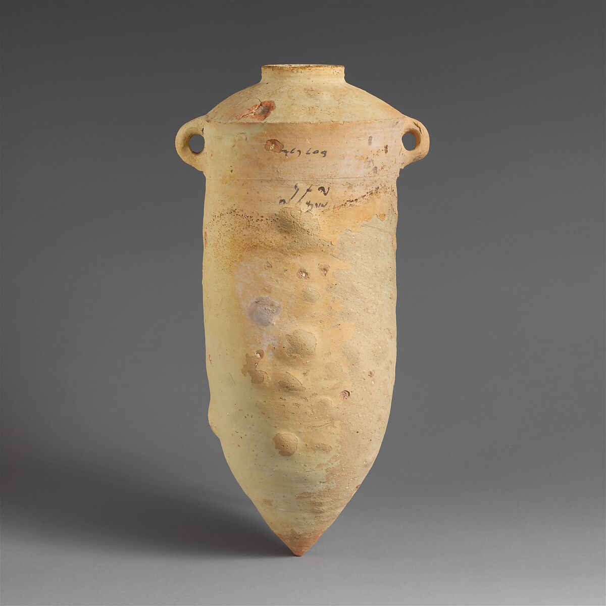 Terracotta amphora with Phoenician inscription, Clay, Cypriot 