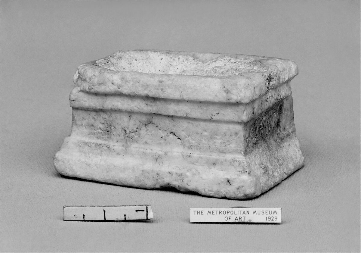 Marble inscribed ex-voto or statue base, Marble, Cypriot 