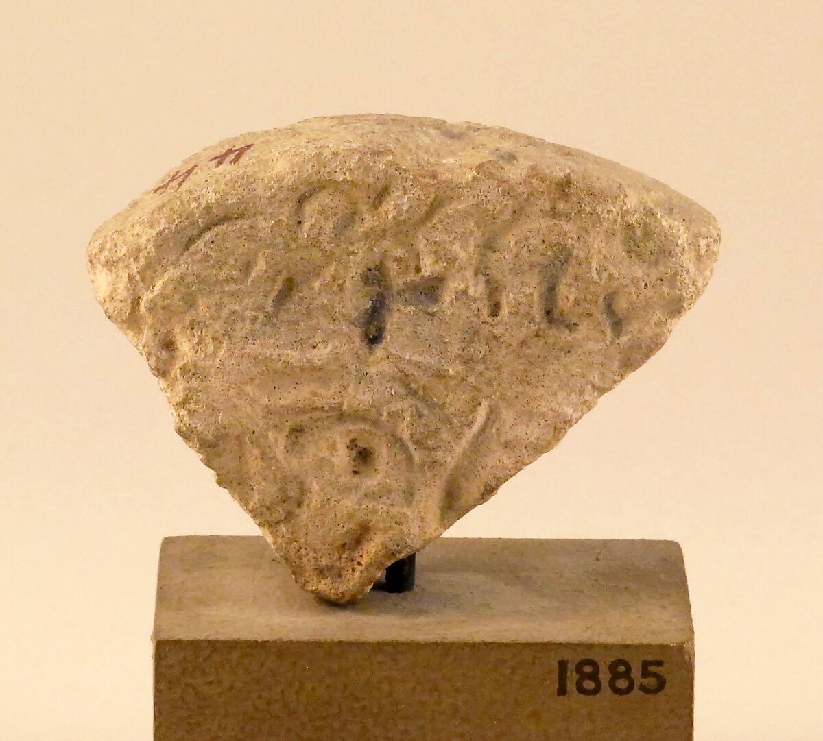 Limestone inscribed disk fragment, Limestone, Cypriot 