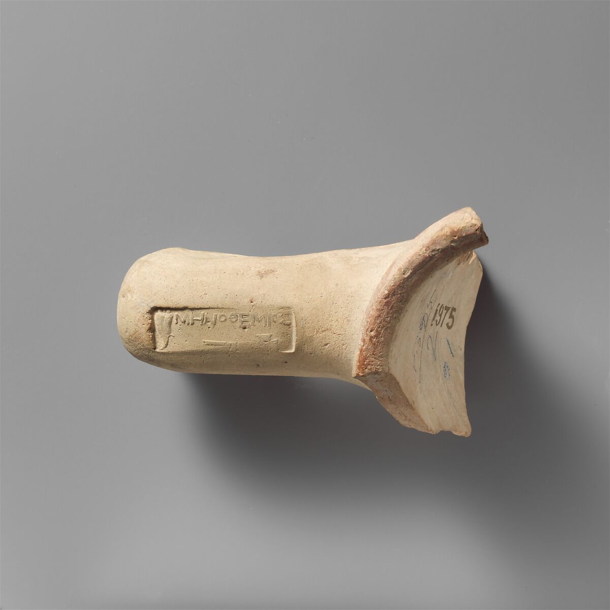 Terracotta stamped amphora handle, Terracotta, Greek, Rhodian 
