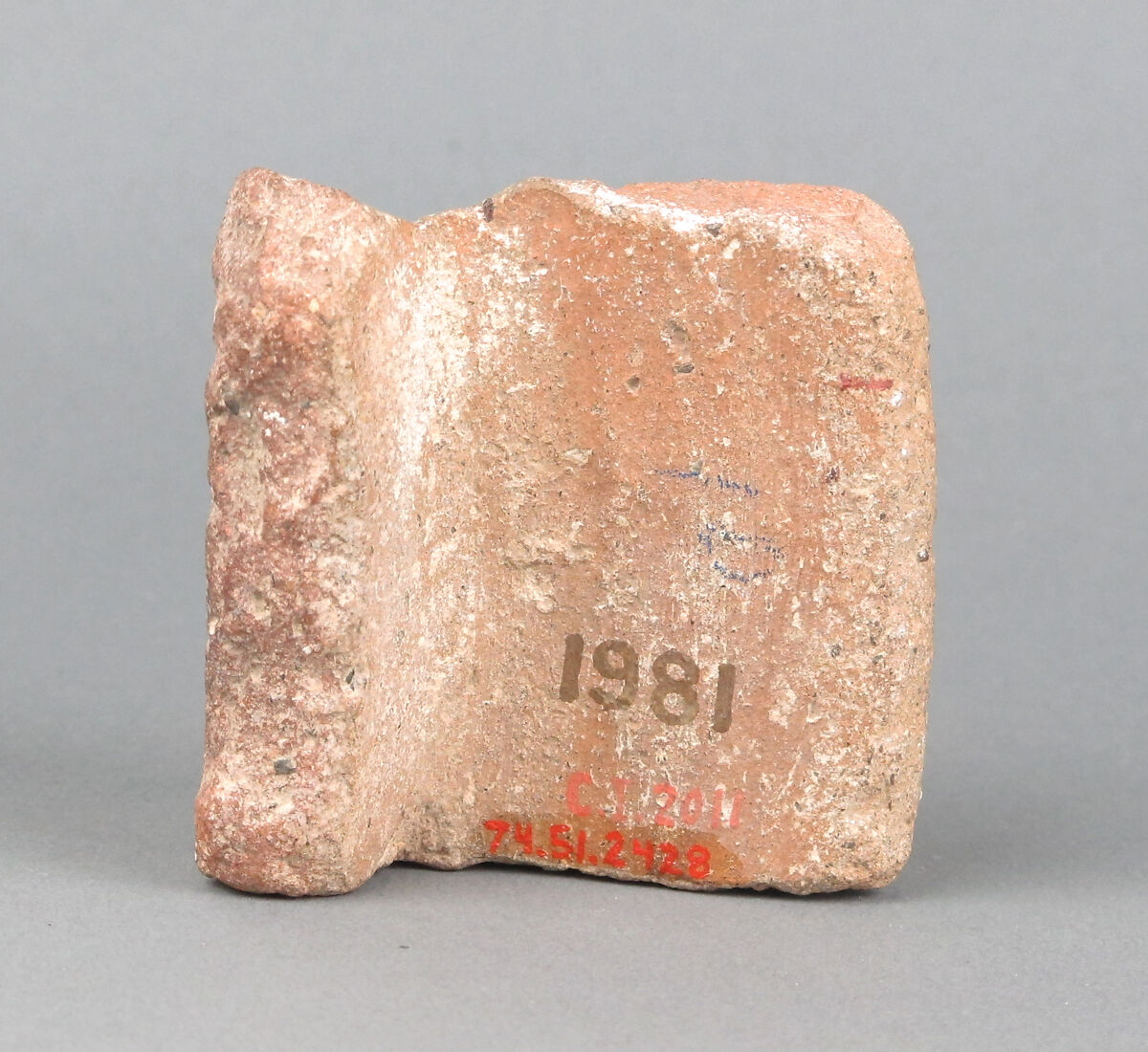 Terracotta stamped mortarium fragment, Terracotta, Roman, North Syrian