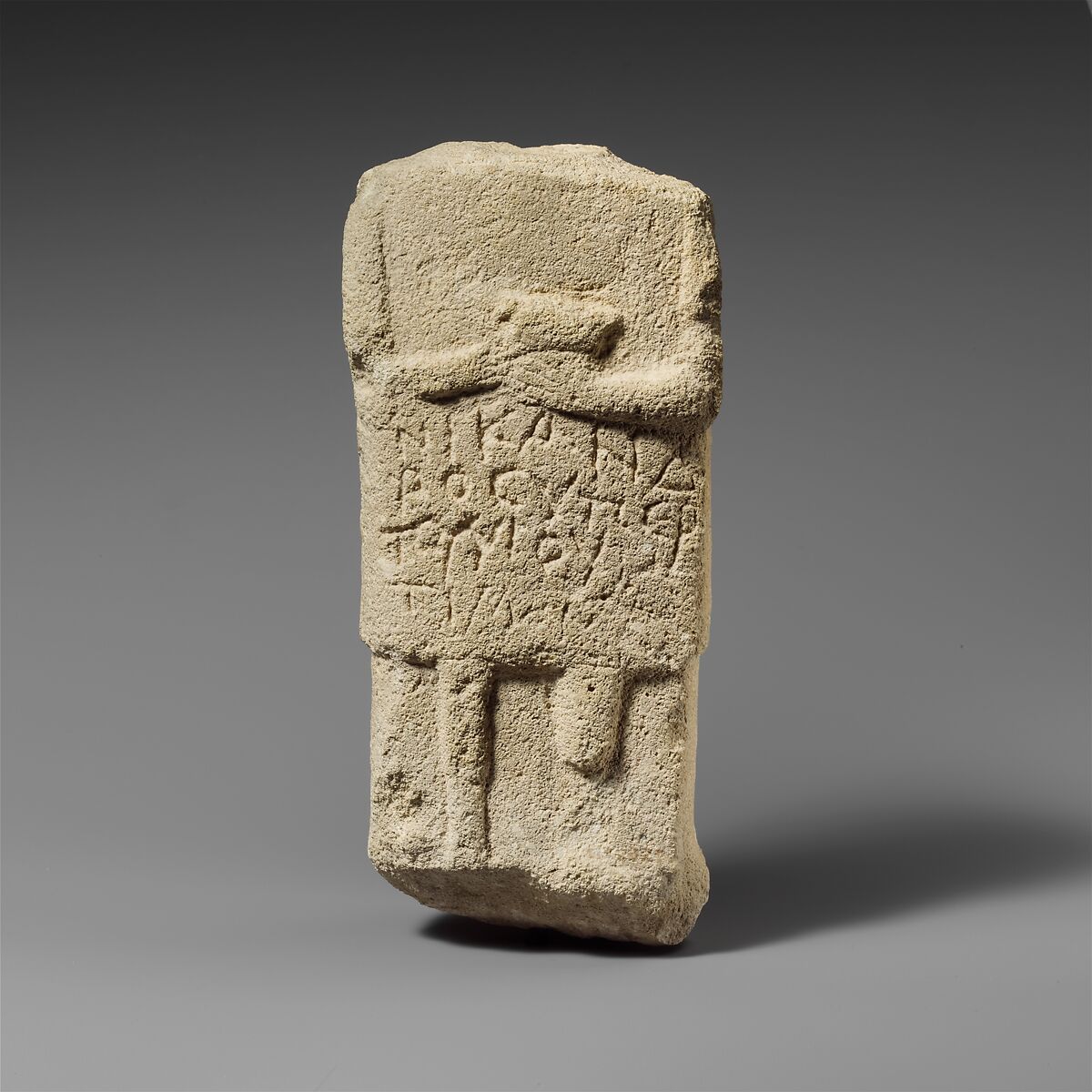 Limestone votive figurine, Limestone, Greek, Cypriot 