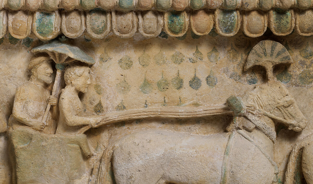 Limestone sarcophagus: the Amathus sarcophagus, Hard limestone, Cypriot