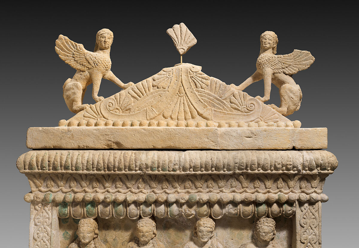 Limestone sarcophagus: the Amathus sarcophagus, Hard limestone, Cypriot