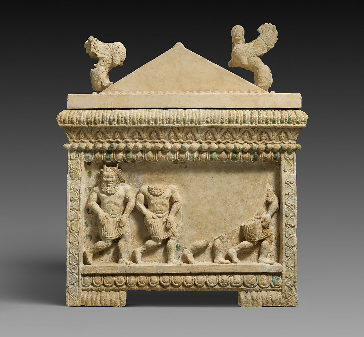Limestone sarcophagus: the Amathus sarcophagus, Hard limestone, Cypriot