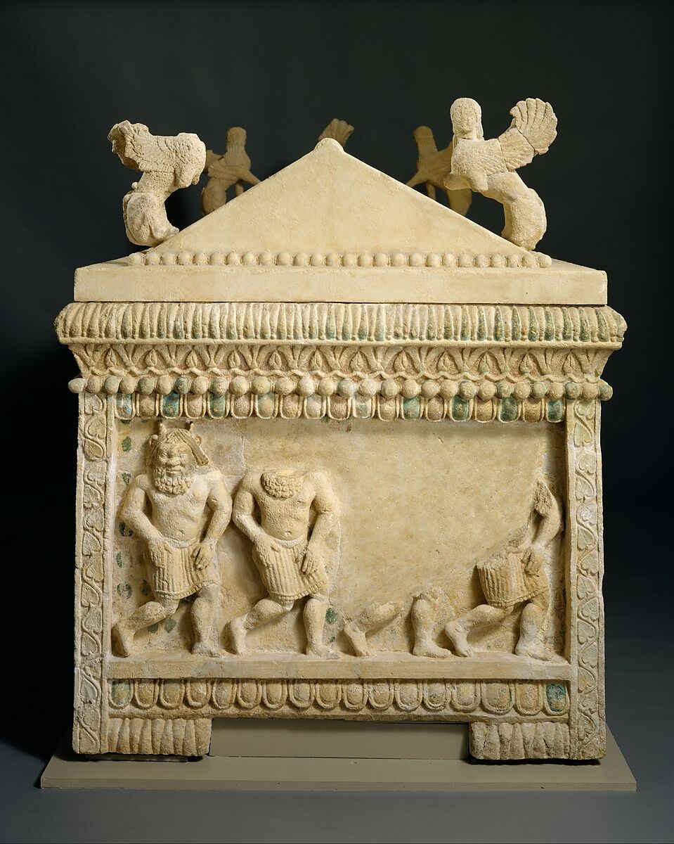 Limestone sarcophagus: the Amathus sarcophagus, Hard limestone, Cypriot