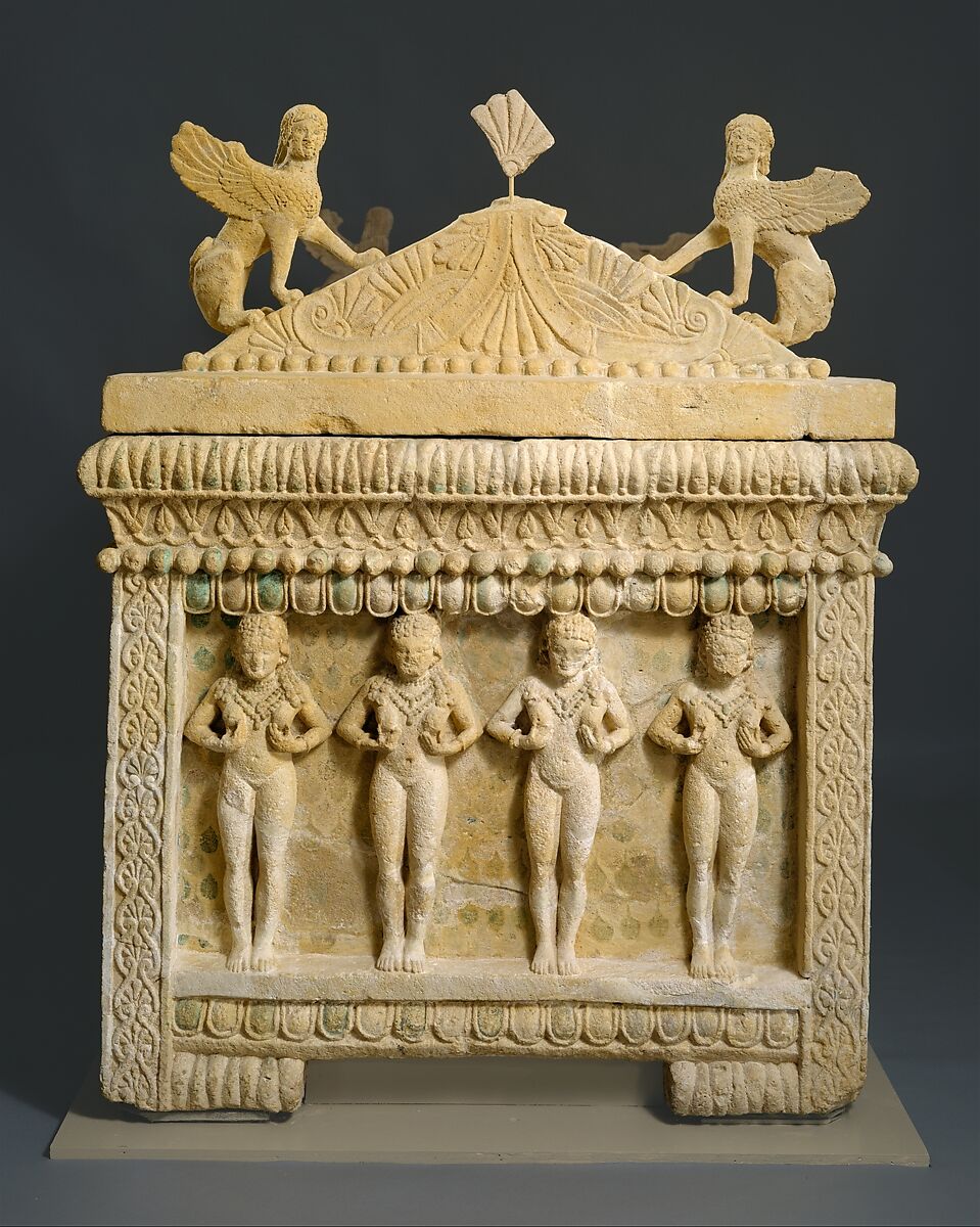 Limestone sarcophagus: the Amathus sarcophagus, Hard limestone, Cypriot