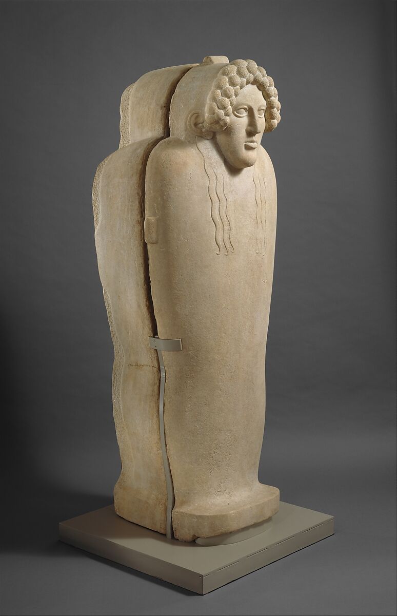 Marble anthropoid sarcophagus, Parian marble, Graeco-Phoenician