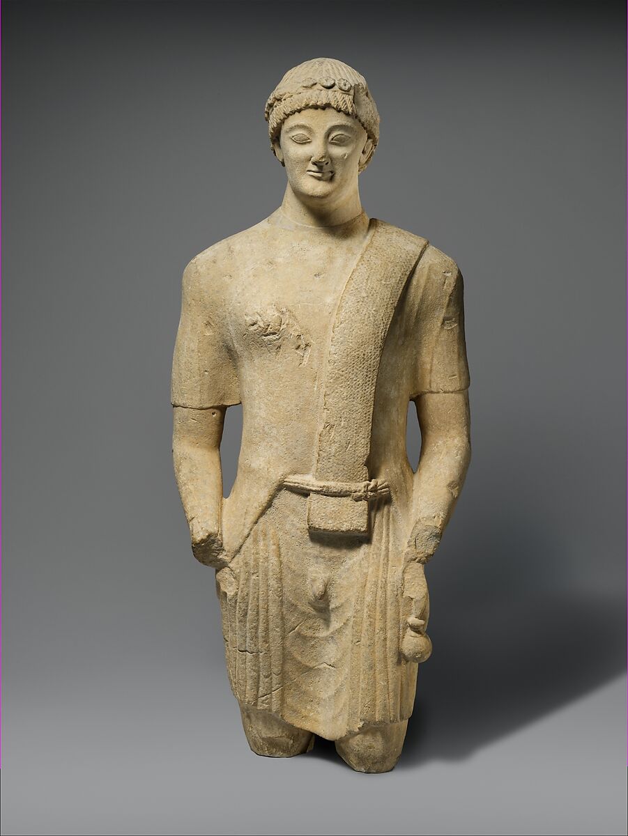 Limestone statue of a male votary, Limestone, Cypriot 