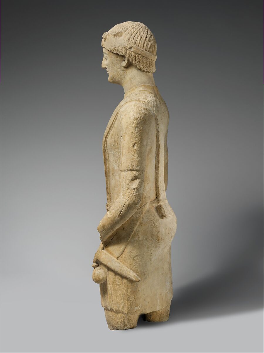 Limestone statue of a male votary, Limestone, Cypriot