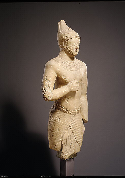 Limestone male figure in Egyptian dress, Limestone, Cypriot