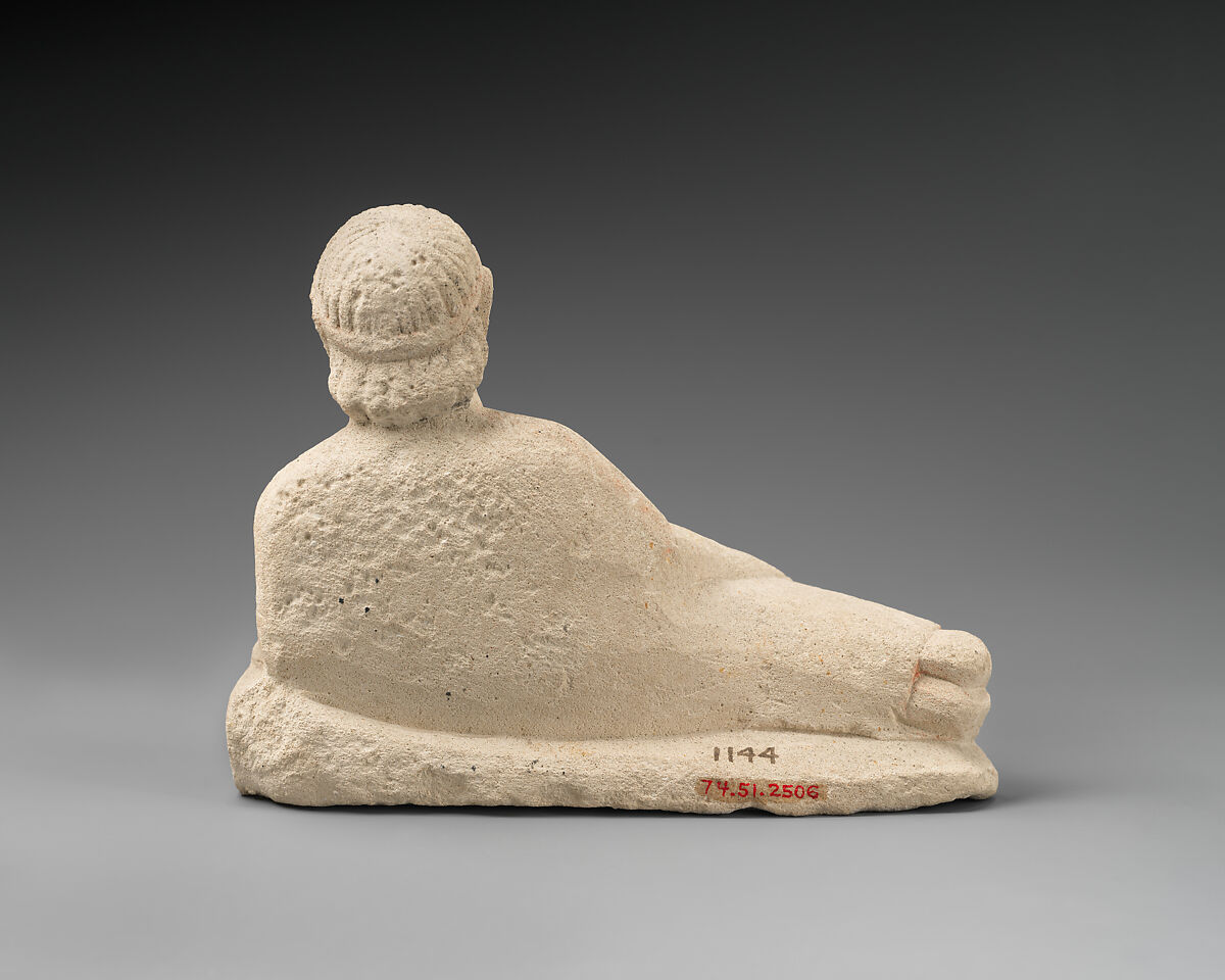 Limestone male banqueter, Limestone, Cypriot