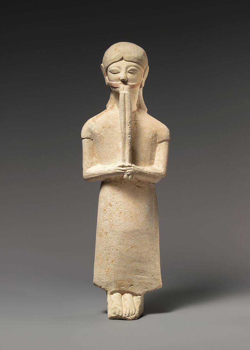 Limestone flute-player, Limestone, Cypriot 