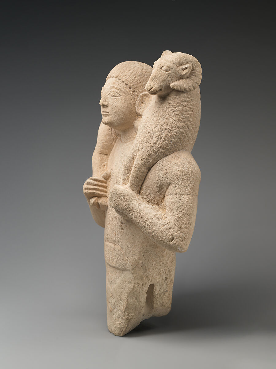 Limestone ram-bearer, Limestone, Cypriot