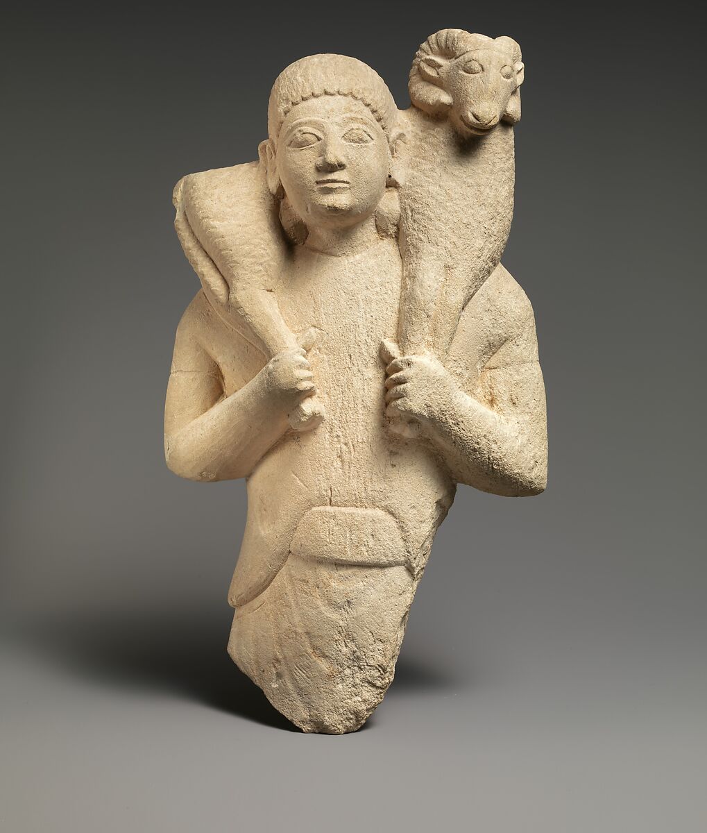 Limestone ram-bearer, Limestone, Cypriot 