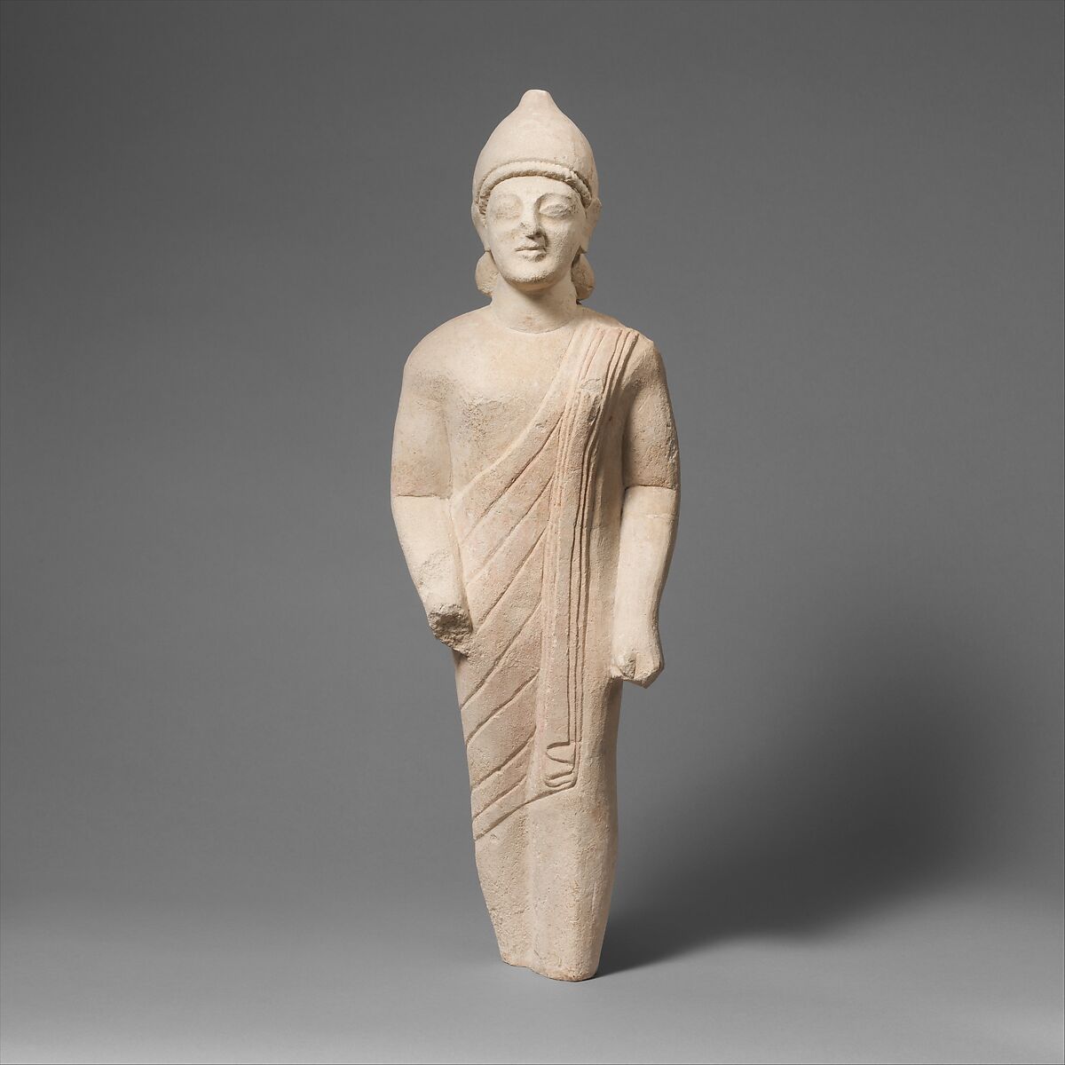Limestone statuette of a male votary (worshipper), Limestone, Cypriot 