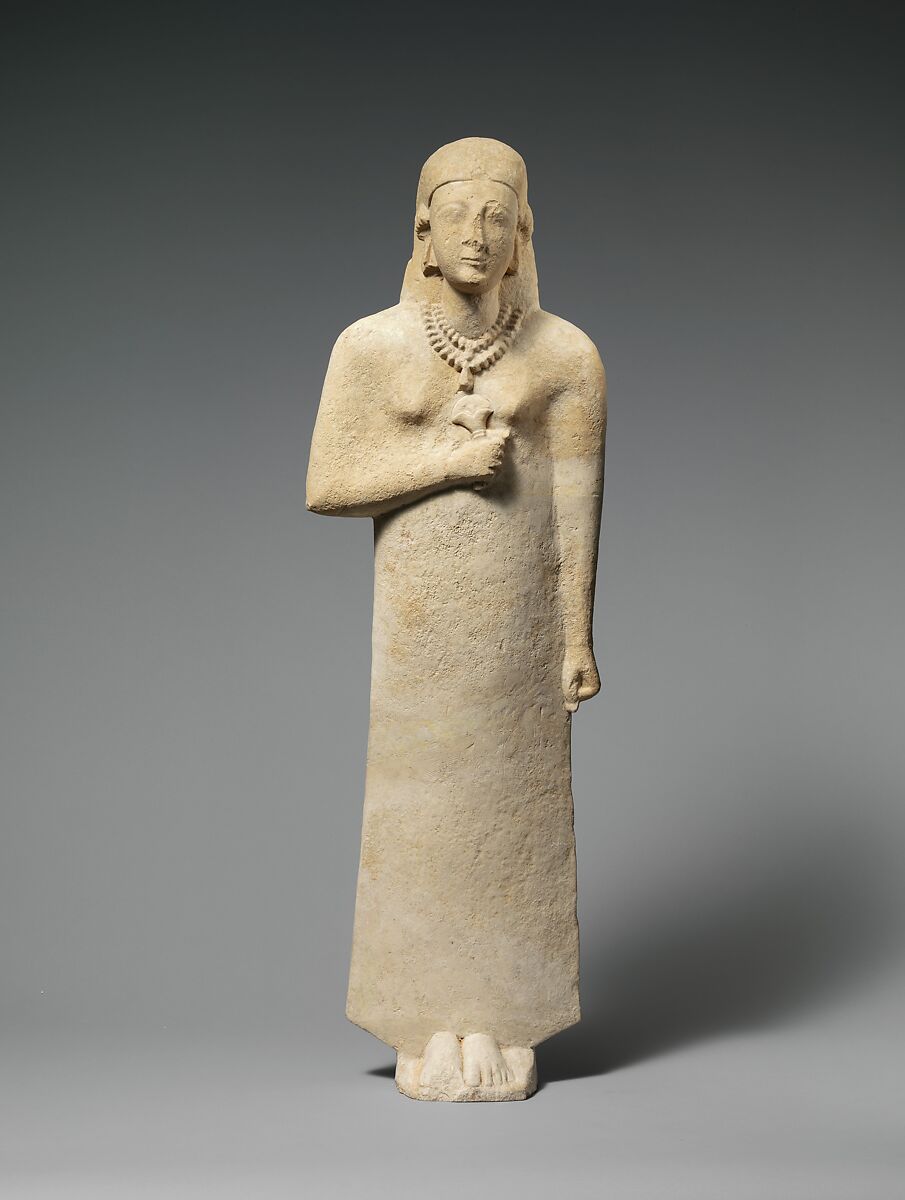 Limestone statue of a woman, Limestone, Cypriot 