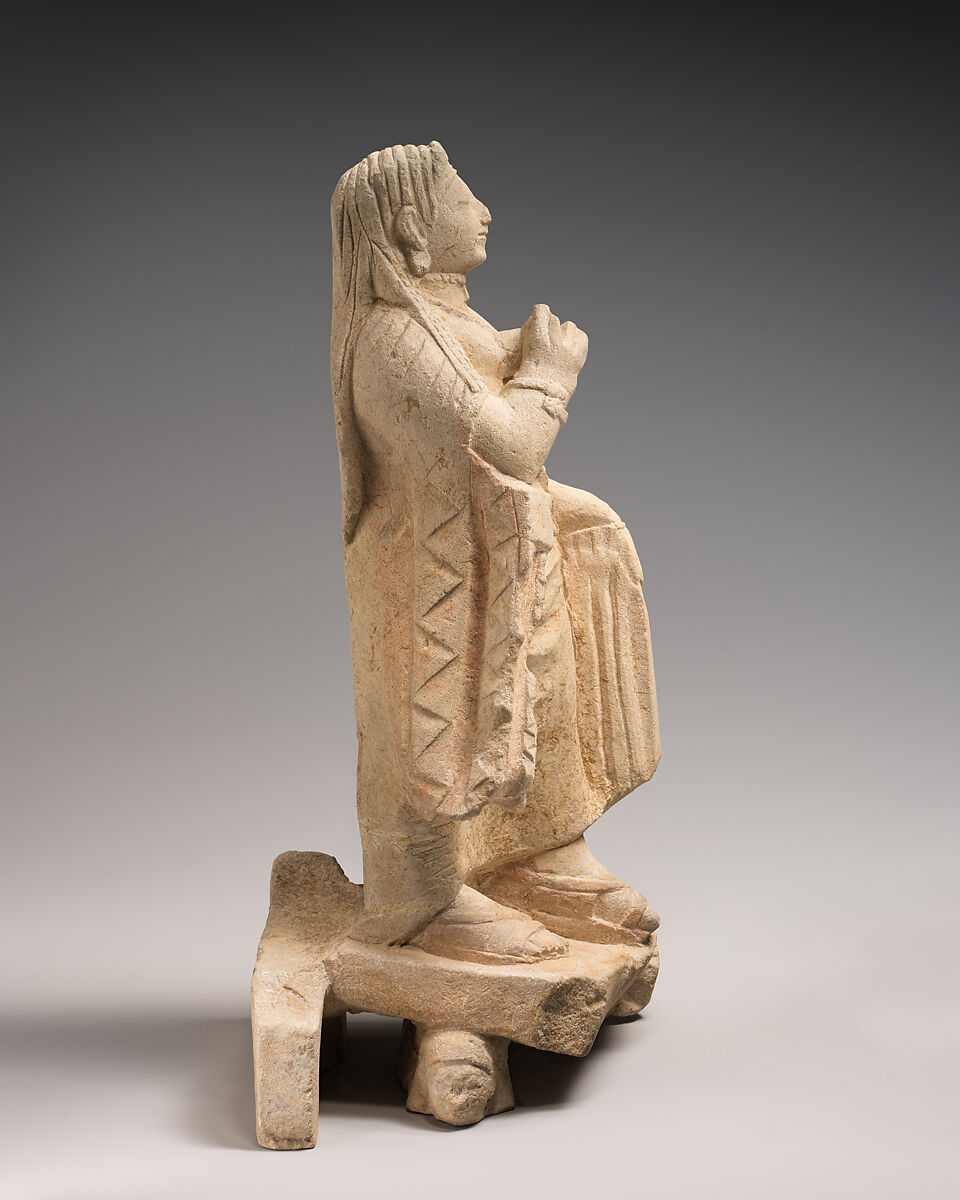 Limestone figure of a woman, Limestone, Cypriot
