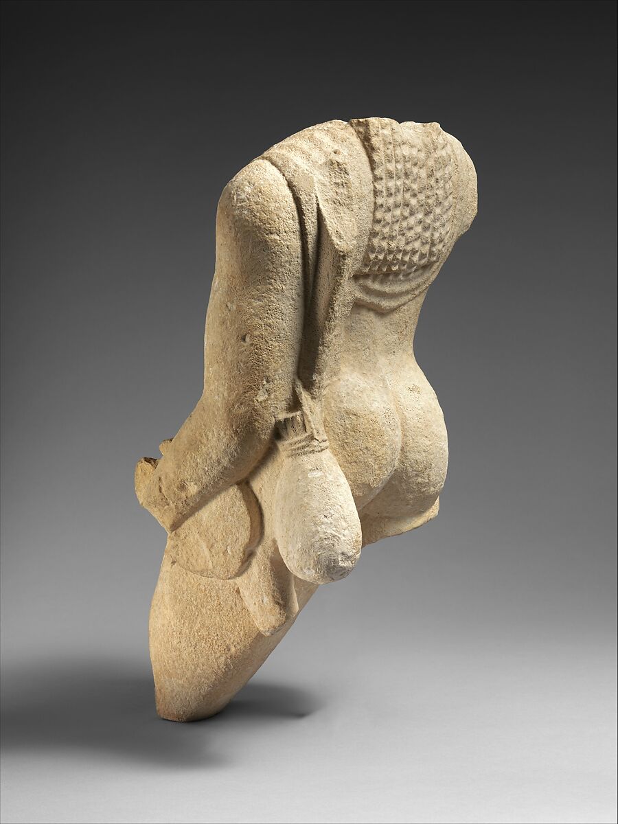 Limestone figure of a draped man, Limestone, Cypriot