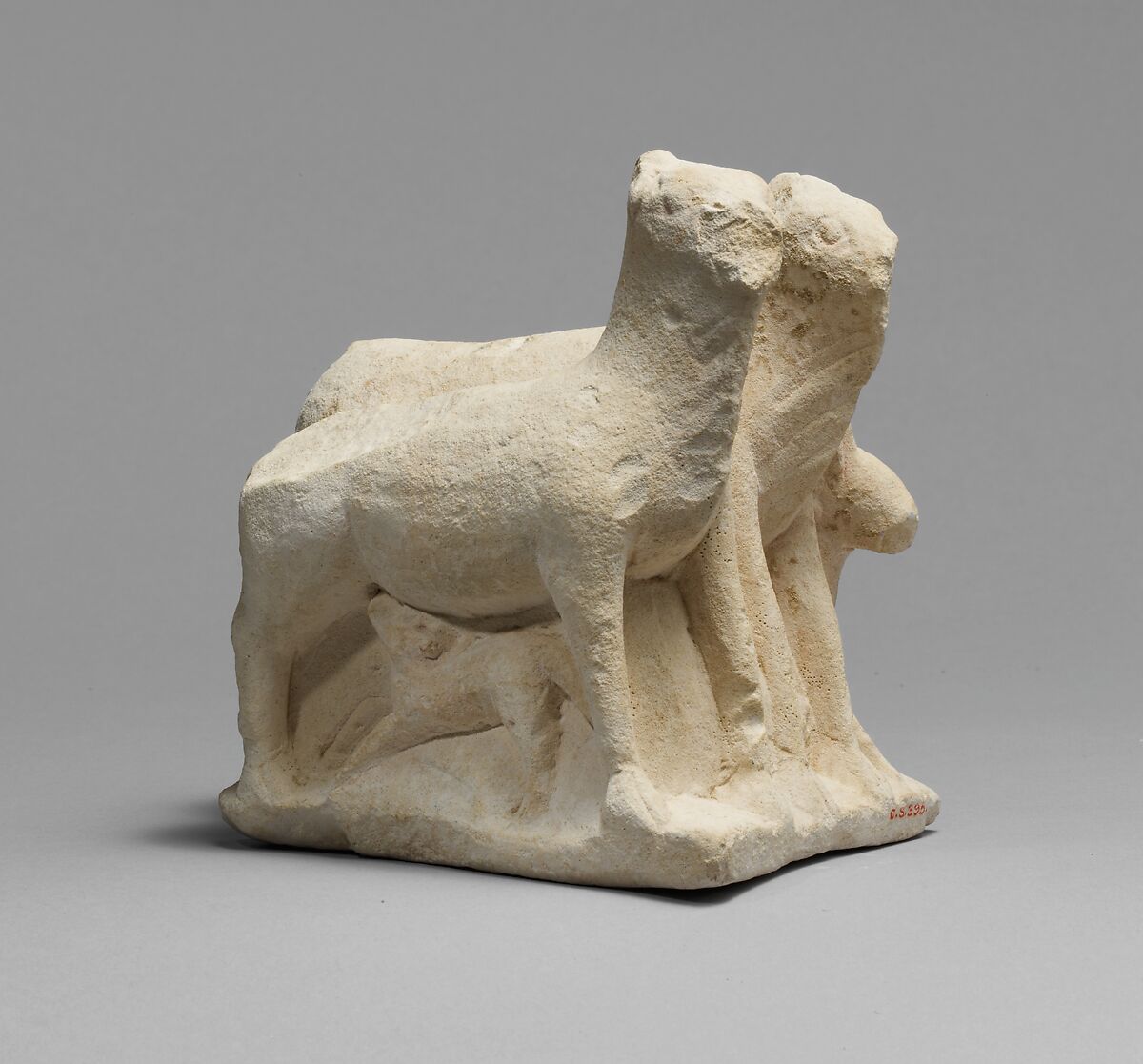 Limestone statuette of three animals, Limestone, Cypriot 