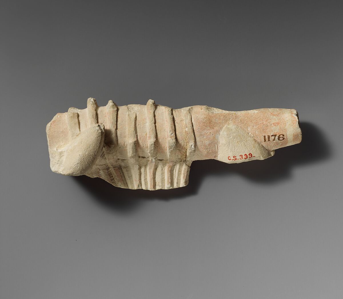 Limestone fragment of a lyre, Limestone, Cypriot 