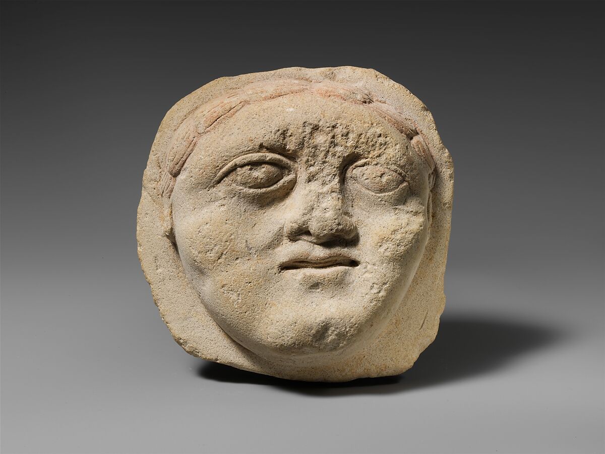 Limestone votive head, Limestone, Cypriot 