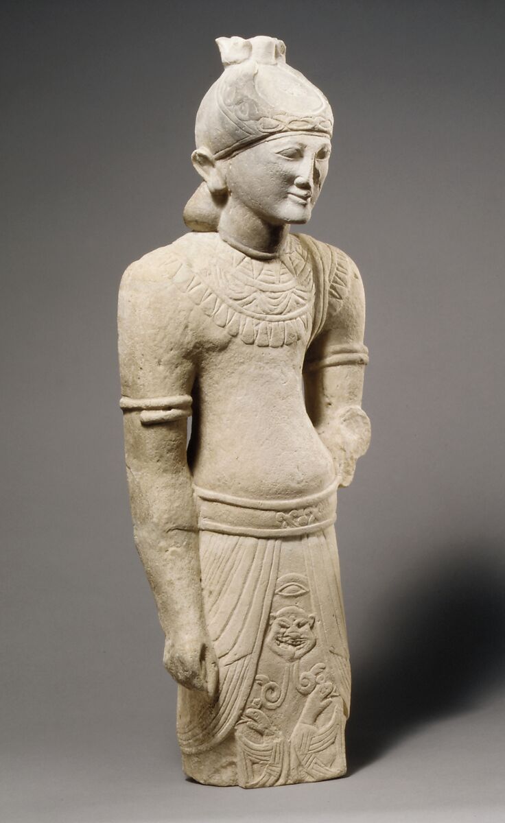 Limestone male figure in Egyptian dress, Limestone, Cypriot