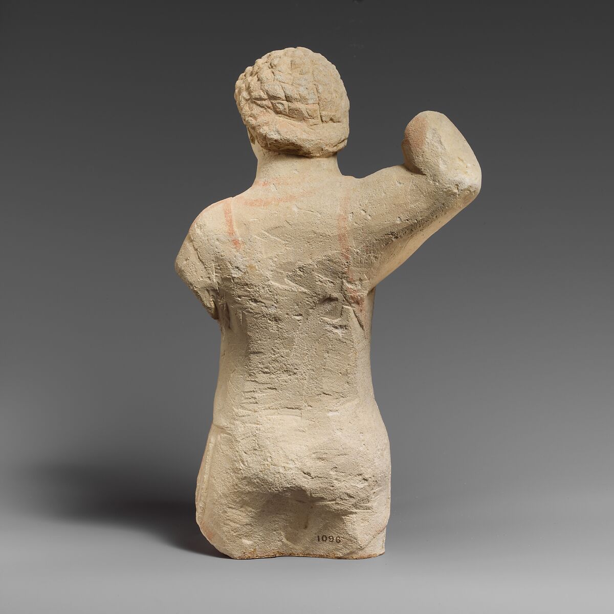 Limestone statuette of Herakles brandishing a club, Limestone, Cypriot