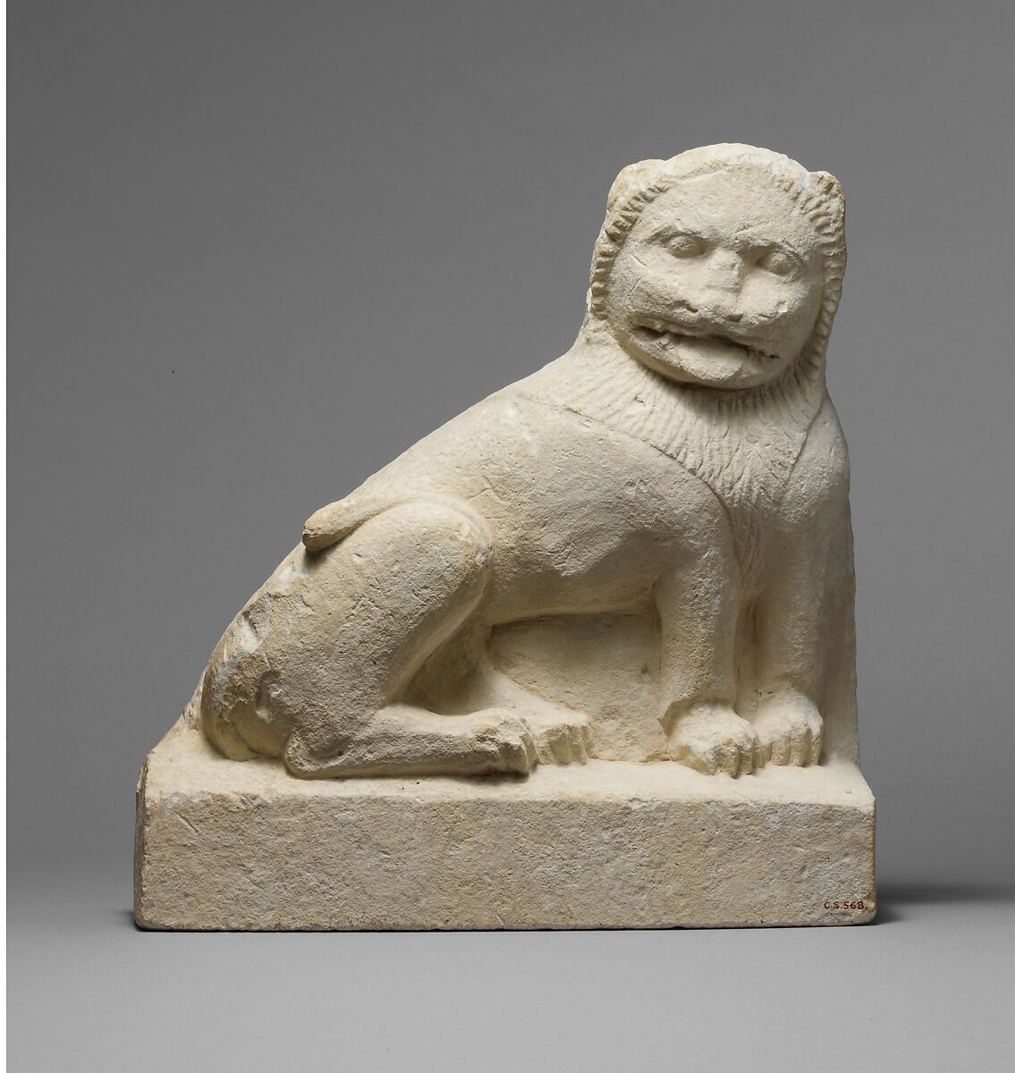 Limestone statue of a seated lion, Limestone, Cypriot 