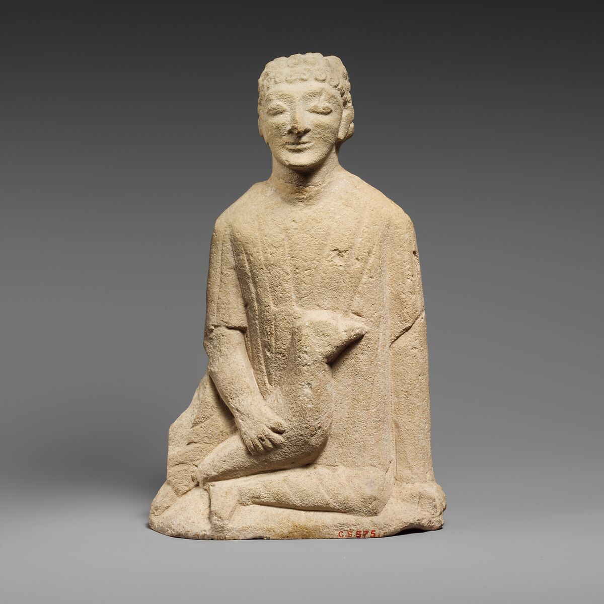 Limestone statuette of a temple boy, Limestone, Cypriot 